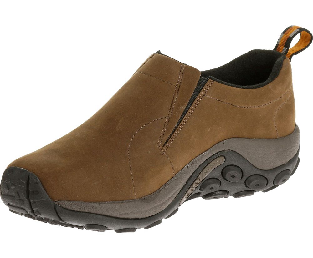 Merrell Slip Ons Brown - Jungle Moc Nubuck Waterproof - Mens 54DGHWTOS